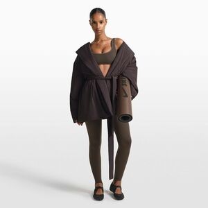 NIKE SKIMS Chocolate Brown Wrap Puffer Jacket